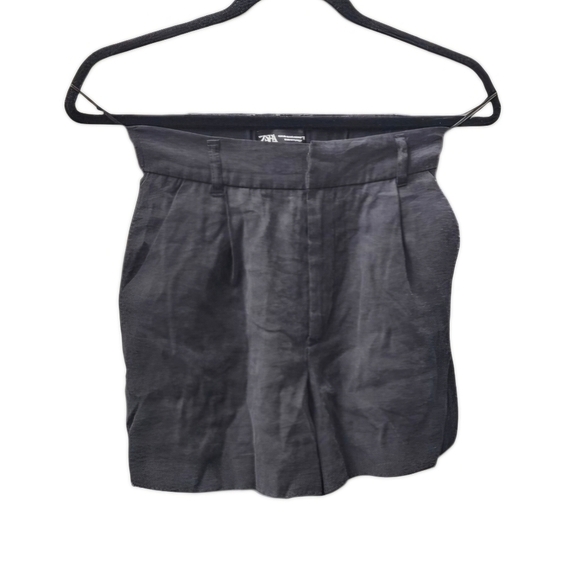 Zara Pants - Zara Lightweight Pleated Faded Black Elastic Waist Shorts size XS